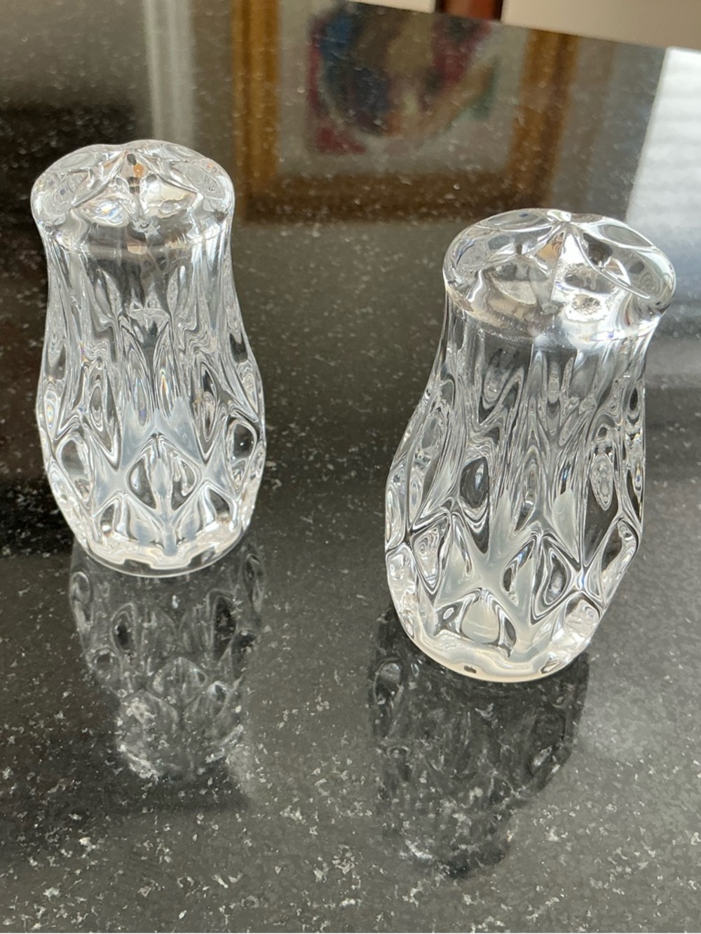 Crystal Clear Glass Salt and Pepper Shakers - Pair 3 inch